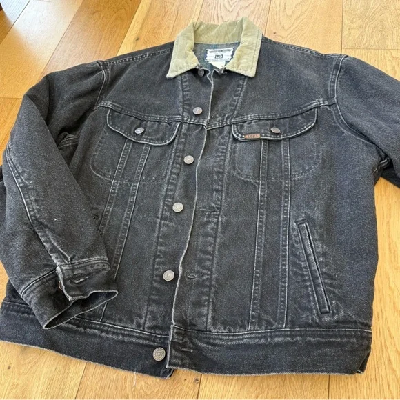 Vintage Lee Storm Rider Blanket Lined Denim Jacket Menās Medium - Picture 5 of 13